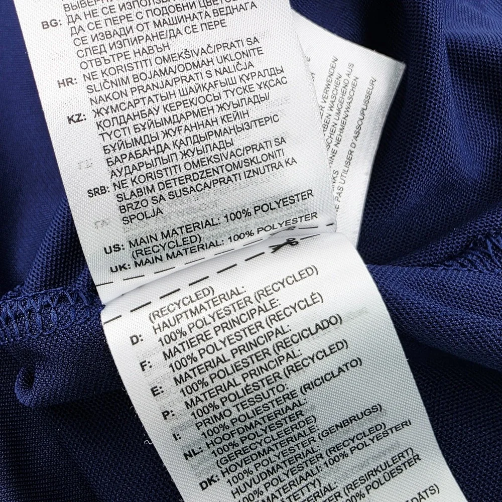adidas Men's Large Navy Blue Polo Kubota‎ Embroidered Shirt 3 Striped Breathable